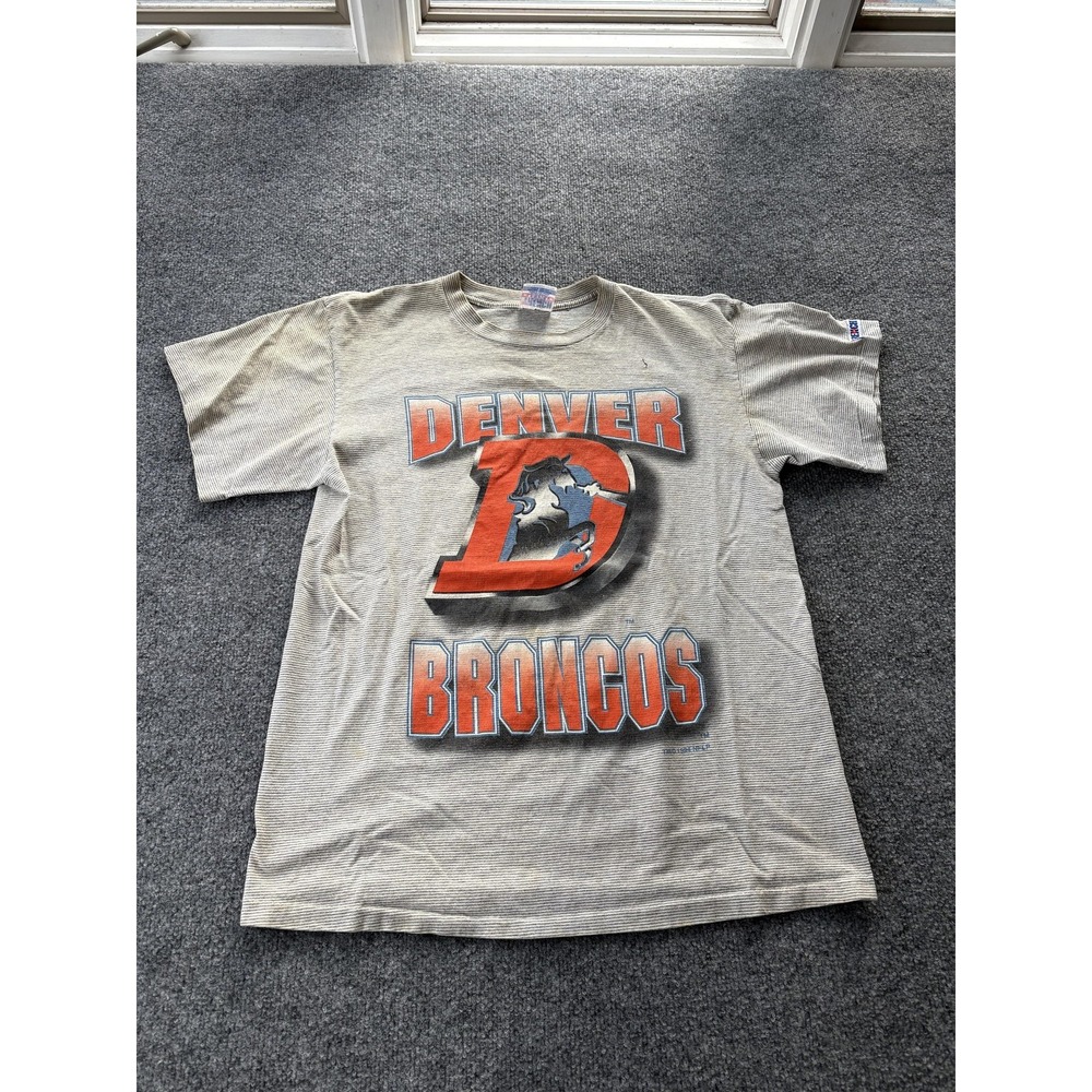 Vintage Denver Broncos Shirt Mens Large Gray NFL Football Trench Ultra 90s